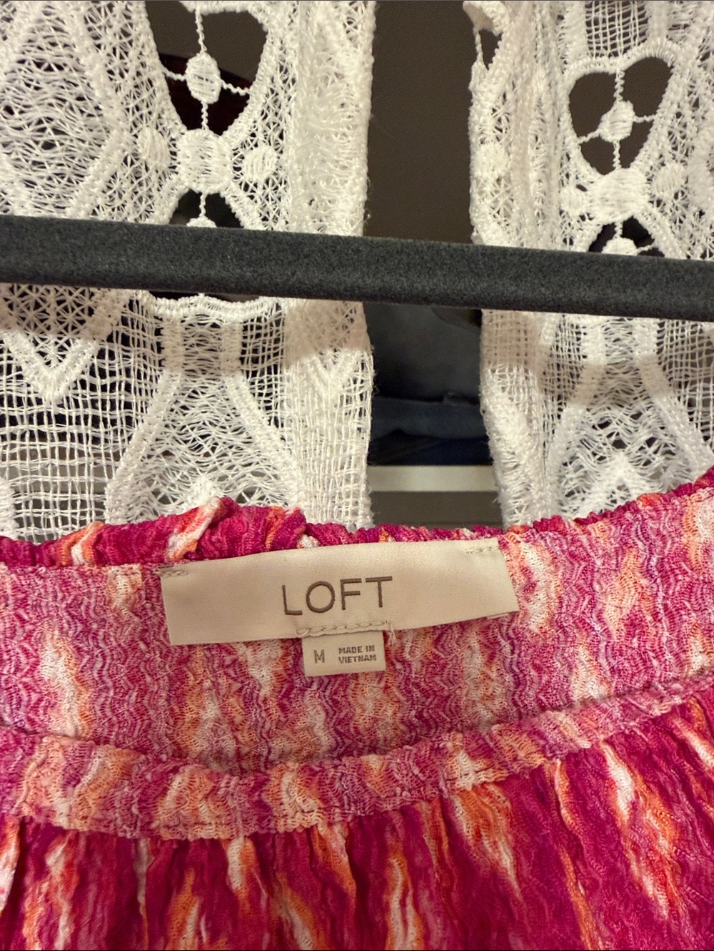 LOFT Pink Patterned Ruffle Tank Top - Picture 2 of 2